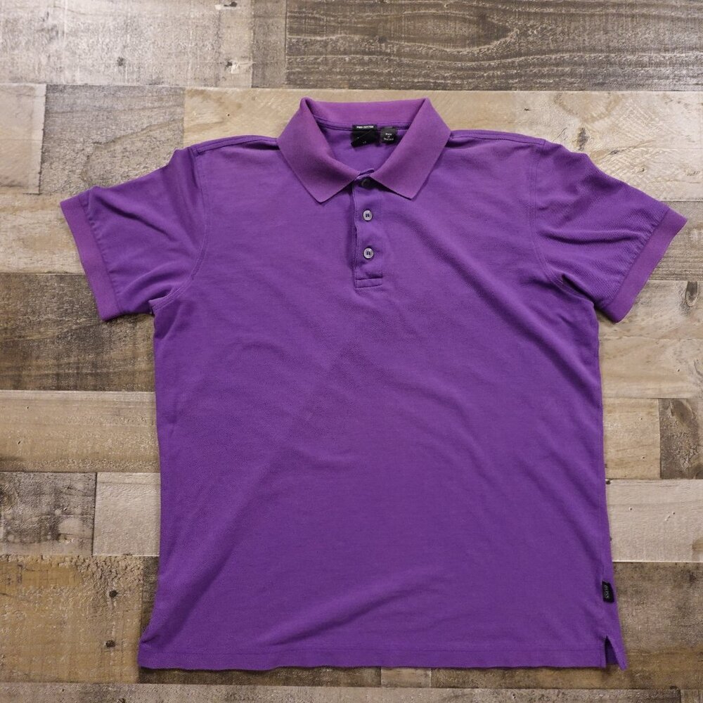 Hugo Boss polo‎ shirt men's medium purple pima cotton
